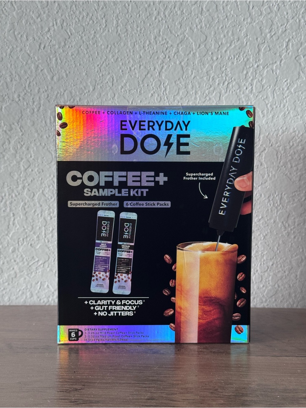 Everyday dose Mushroom Coffee+ Sample Kit — with frother